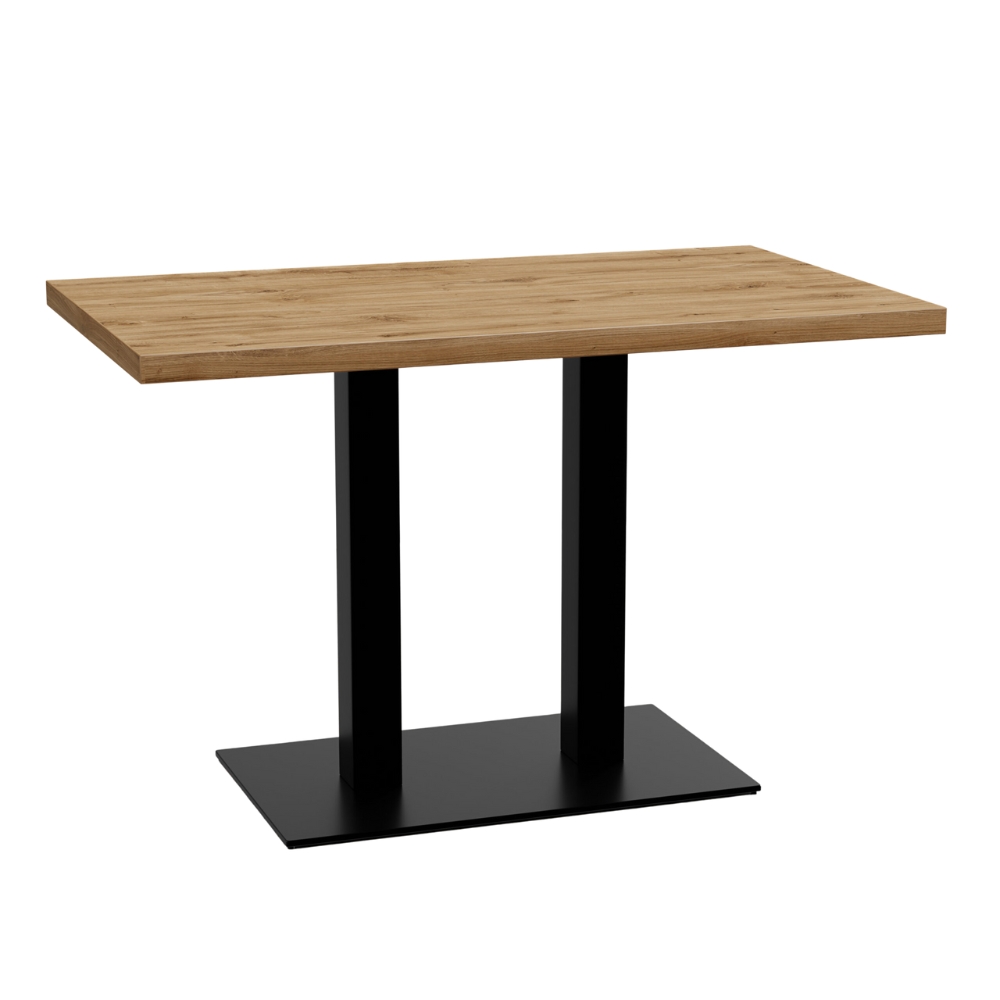 Bistrotisch 140x80 cm | Eiche Rom Natur | Gusseisen Gestell