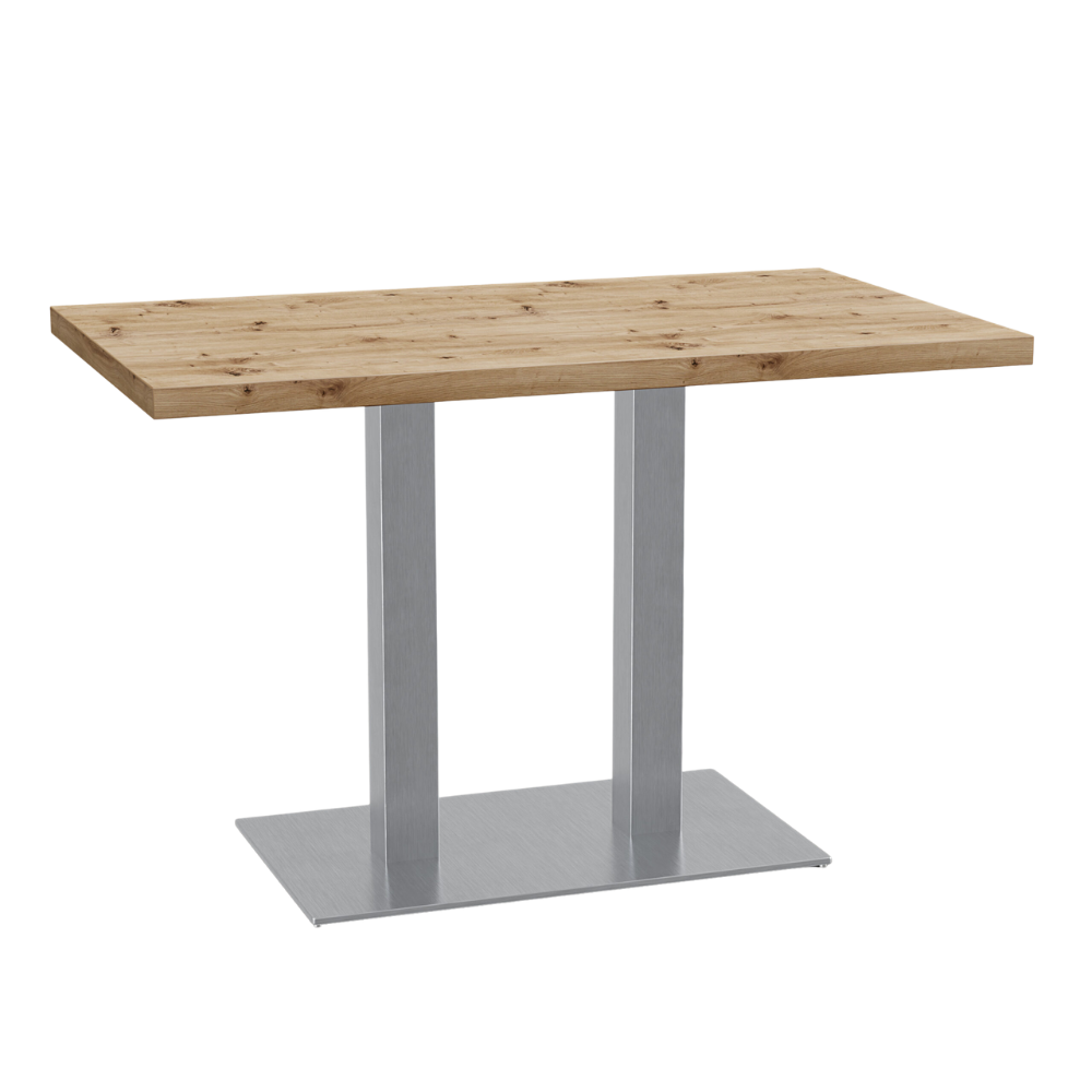 Bistrotisch 140x80 cm | D4225 OV Eiche Artisan | Edelstahl Gestell