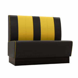 Gastro Sitzbank Americano Retro Dortmund - Schwarz und Gelb - 120 cm breit