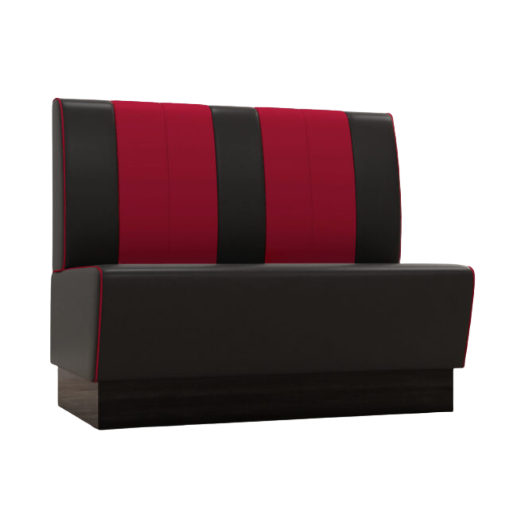 Gastro Sitzbank Americano Retro | DINERBANK- SCHWARZ & ROT - 120CM Breit