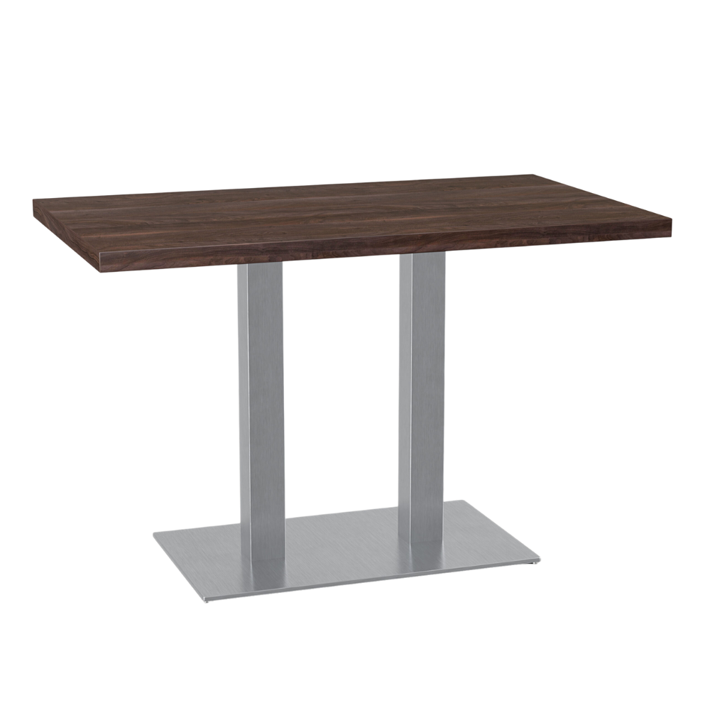 Bistrotisch 120x80 cm | Walnuss | Edelstahl Gestell