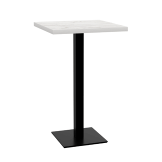 Gastro Stehtisch 60x60 cm | D4448 LV Mamor Weiß | Gusseisengestell