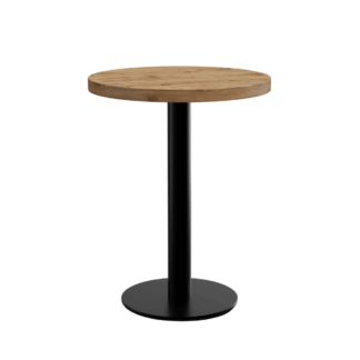 Bistrotisch Rund | Durchmesser 60 cm | Eiche Rom Natur |  Gusseisen Gestell