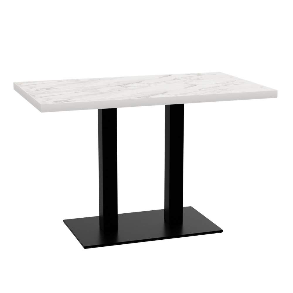 Bistrotisch 120x70 cm | Marmor Weiß | Gusseisen Gestell
