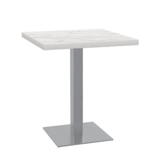 Bistrotisch 60x60 cm | D4448 LV Marmor Weiß | Edelstahl Gestell