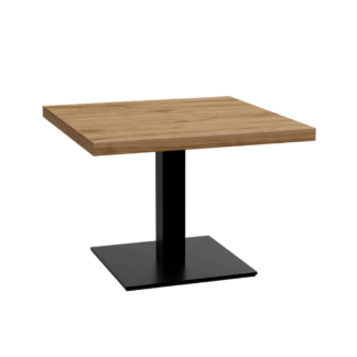 Gastro Loungetisch 60x60 cm | Eiche Rom Natur | Gusseisengestell | 45 cm Höhe