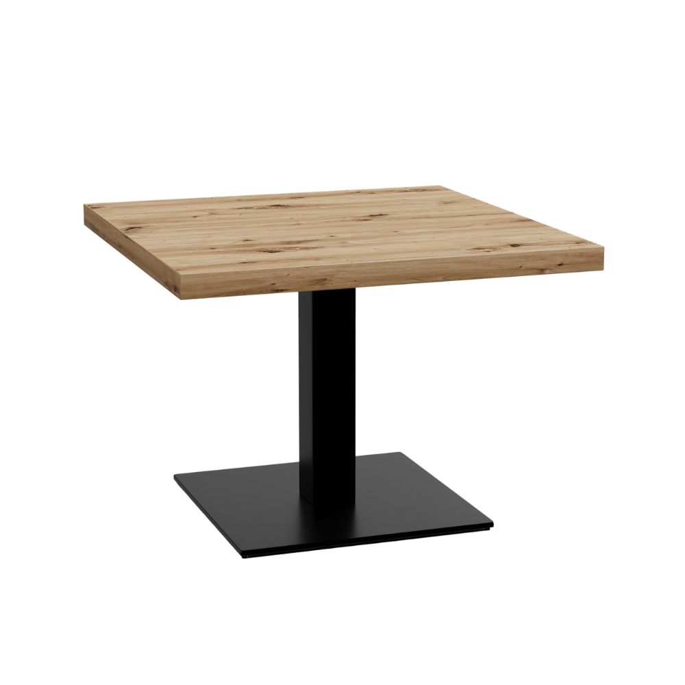Gastro Loungetisch 60x60 cm | D4225 OV Eiche Artisan | Gusseisengestell | 45 cm Höhe