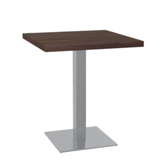 Bistrotisch 70x70 cm | Walnuss | Edelstahl Gestell