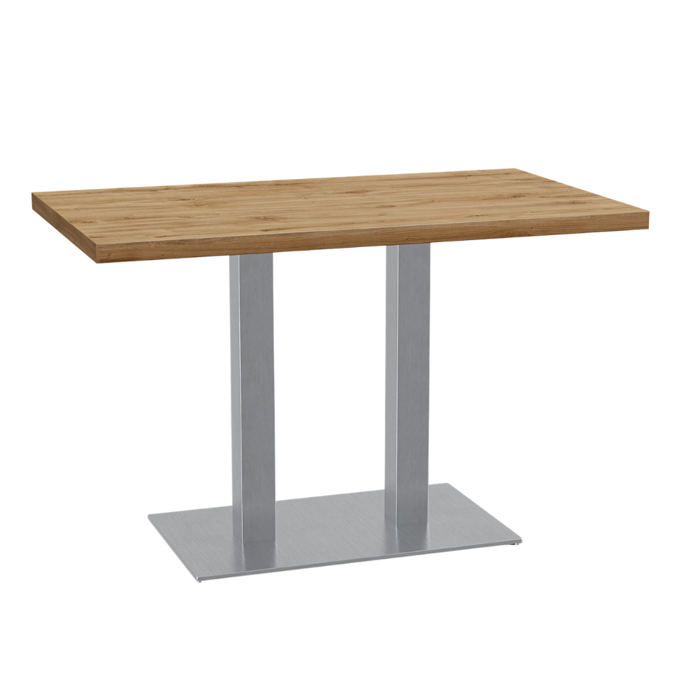 Bistrotisch 110x60 cm | Eiche Rom | Edelstahl Gestell