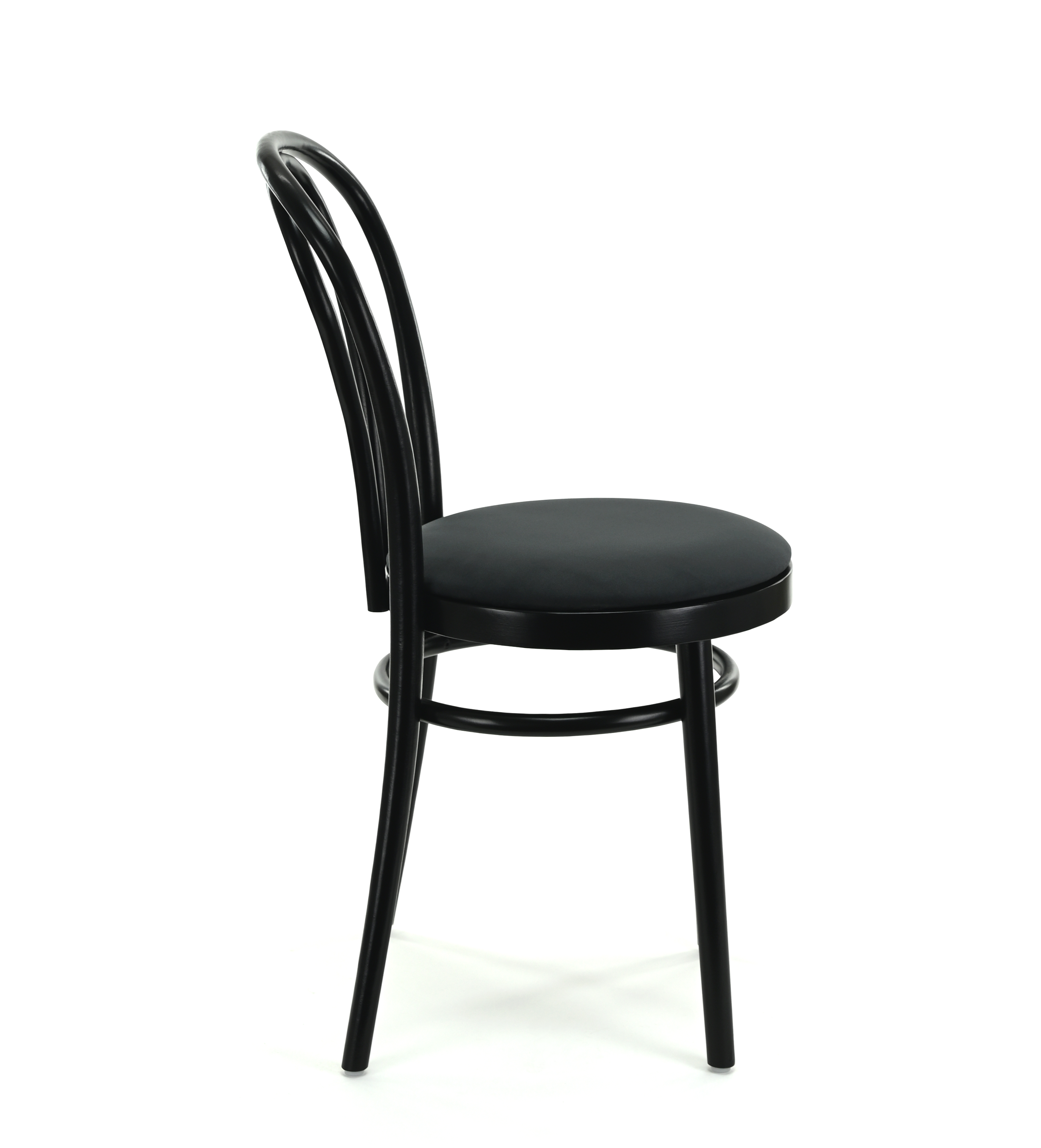 FAMEG Gastrostuhl Kaffeehaus Stuhl in Thonet-Stil | A-2018 | gepolsterte Sitzfläche | Schwarz – Bild 2