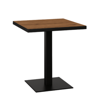 Bistrotisch 80x80 cm | Karamell Nussbaum | Gusseisen Gestell