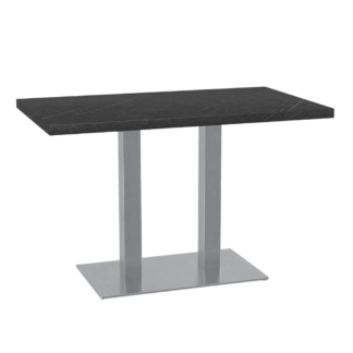 Bistrotisch 140x80 cm | Marmor Dunkel | Edelstahl Gestell
