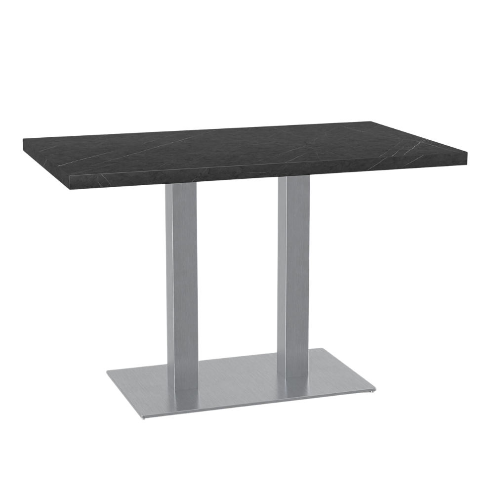 Bistrotisch 120x80 cm | Marmor Dunkel | Edelstahl Gestell