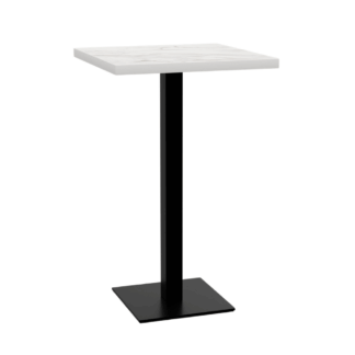 Gastro Stehtisch 50x50 cm | Marmor Weiß | Gusseisengestell