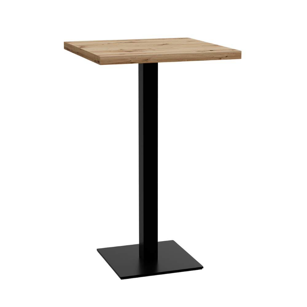 Gastro Stehtisch 50x50 cm | Eiche Artisan | Gusseisengestell