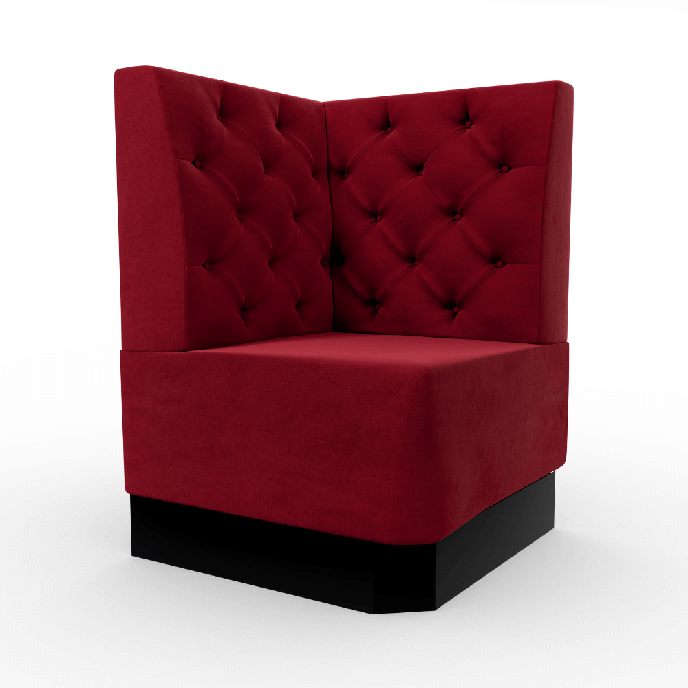Amsterdam Samtstoff Chesterfield Ecke rot