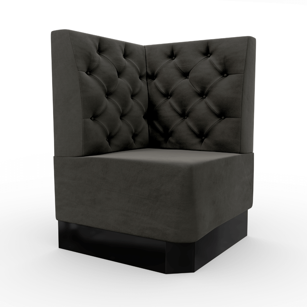 Amsterdam Samtstoff Chesterfield Ecke anthrazit