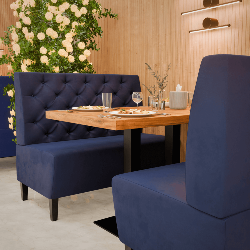 Paris Samtstoff Chesterfield Referenz 2 blau