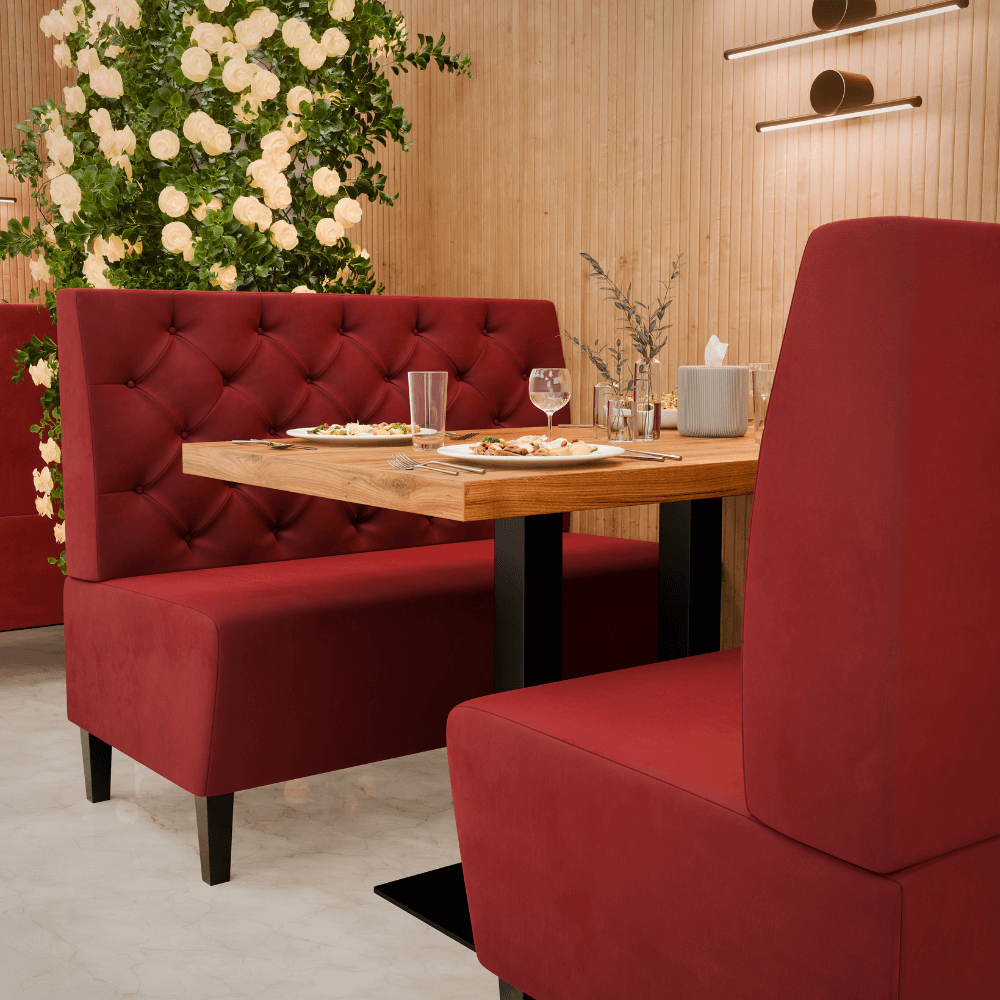 Paris Samtstoff Chesterfield Referenz 2 rot