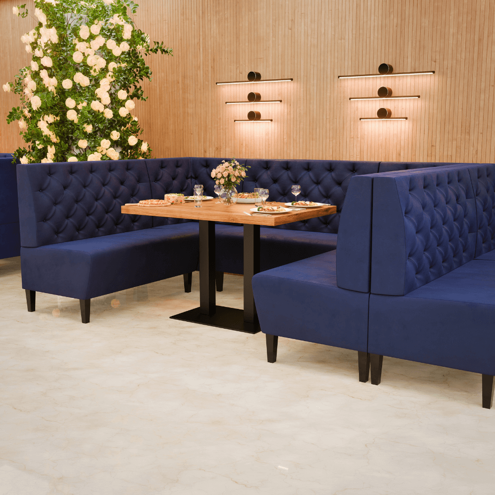 Paris Samtstoff Chesterfield Referenz 1 blau