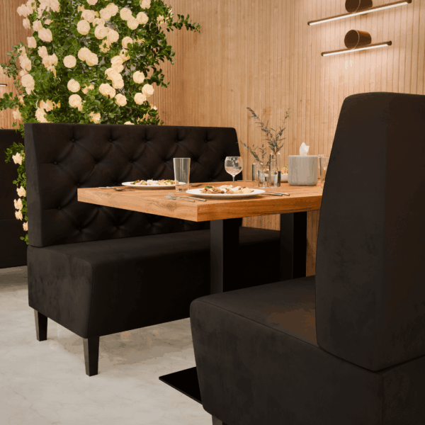 Paris Samtstoff Chesterfield Referenz 2 schwarz