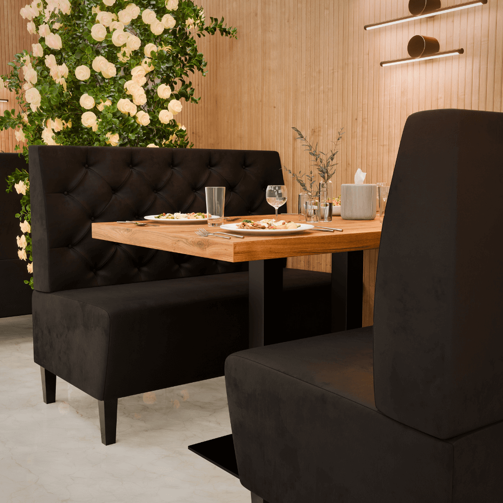Paris Samtstoff Chesterfield Referenz 2 schwarz