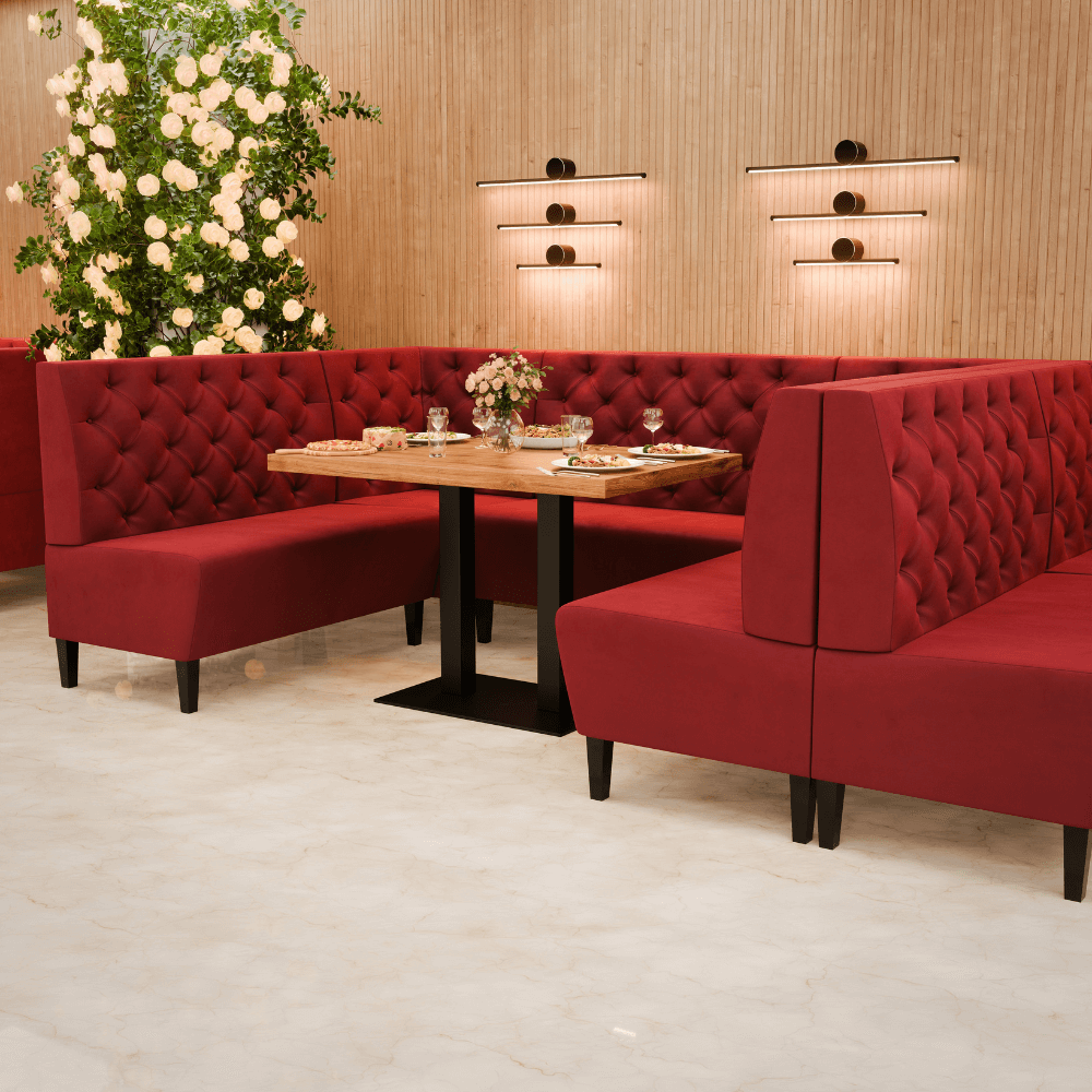 Paris Samtstoff Chesterfield Referenz 1 rot