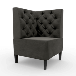 Paris Samtstoff Chesterfield Ecke anthrazit
