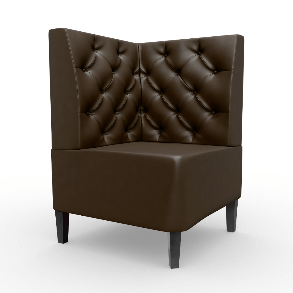 Paris Kunstleder Chesterfield Ecke braun